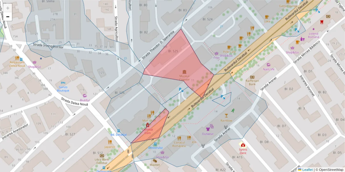 Hartă a codului poștal  și a codurilor poștale învecinate