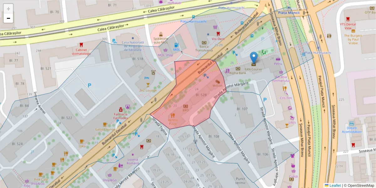 Hartă a codului poștal  și a codurilor poștale învecinate