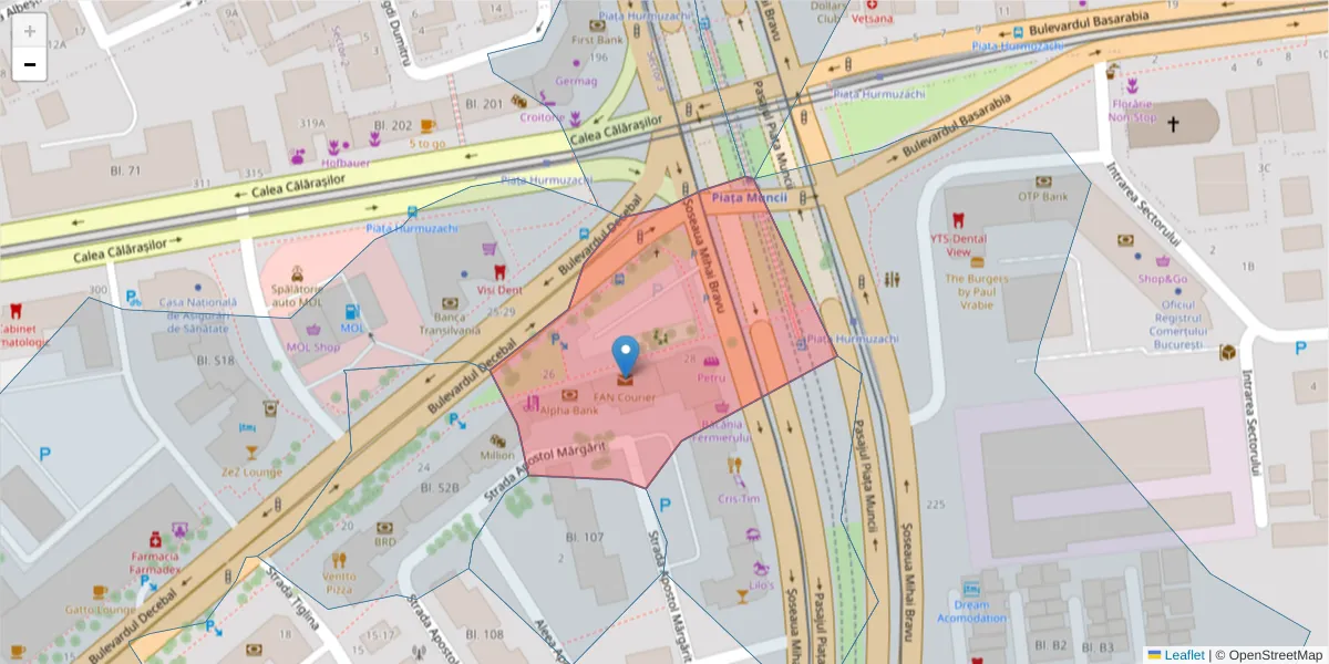 Hartă a codului poștal  și a codurilor poștale învecinate