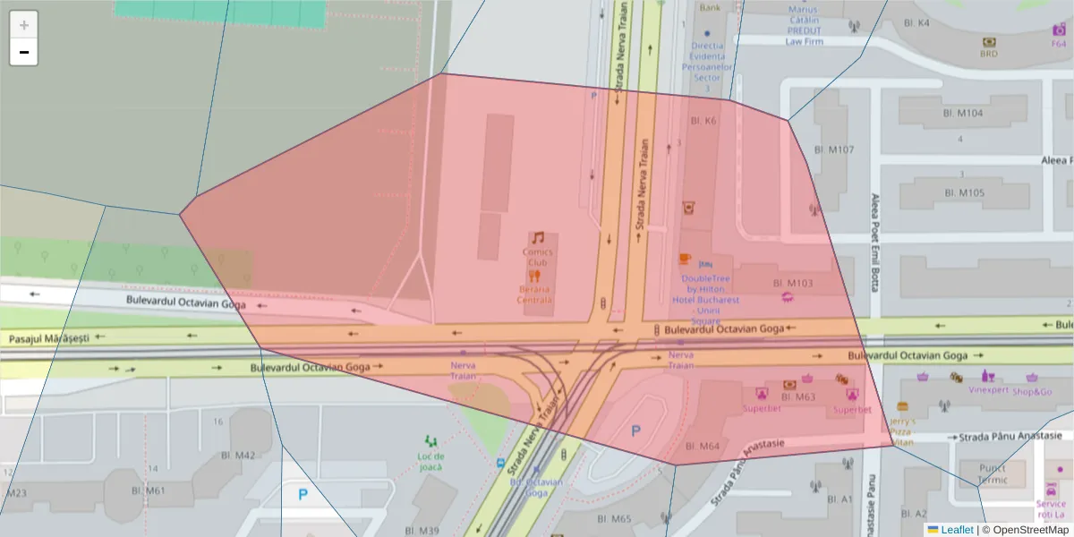 Hartă a codului poștal  și a codurilor poștale învecinate