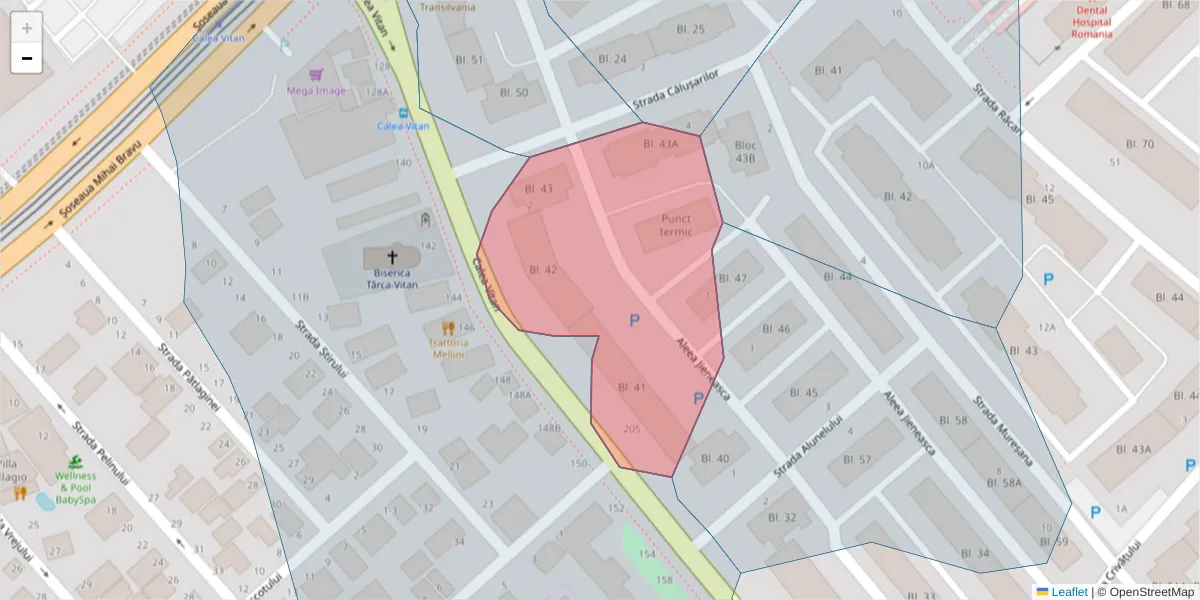 Hartă a codului poștal  și a codurilor poștale învecinate