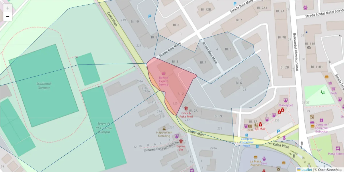 Hartă a codului poștal  și a codurilor poștale învecinate