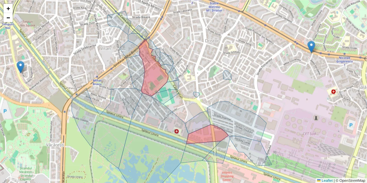 Hartă a codului poștal  și a codurilor poștale învecinate