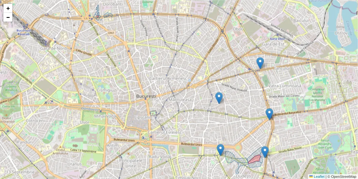 Hartă a codului poștal  și a codurilor poștale învecinate