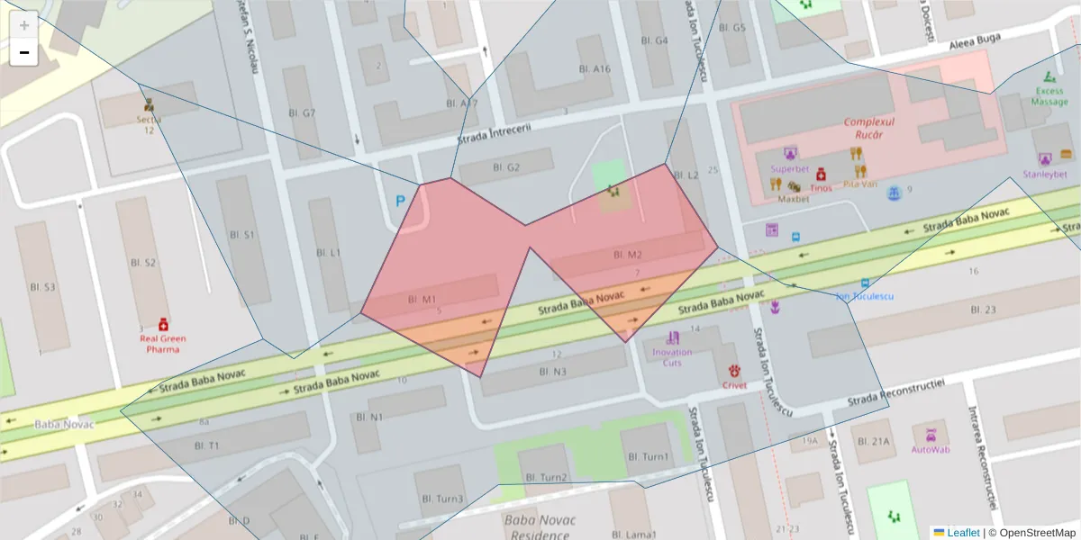 Hartă a codului poștal  și a codurilor poștale învecinate