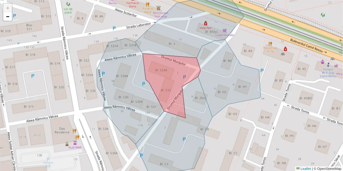 Hartă a codului poștal  și a codurilor poștale învecinate