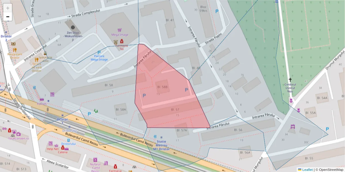 Hartă a codului poștal  și a codurilor poștale învecinate