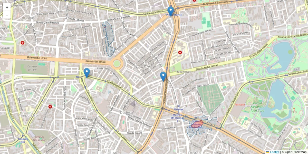 Hartă a codului poștal  și a codurilor poștale învecinate