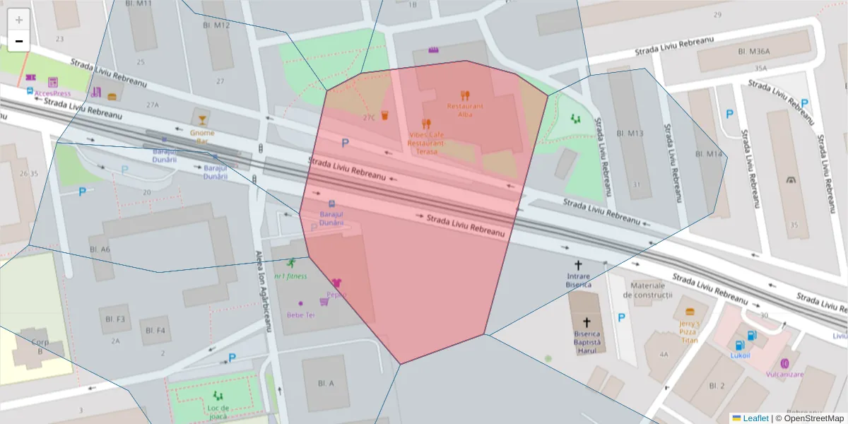 Hartă a codului poștal  și a codurilor poștale învecinate