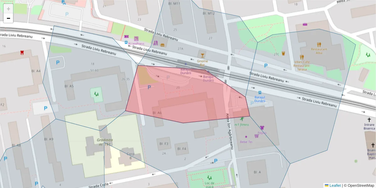 Hartă a codului poștal  și a codurilor poștale învecinate