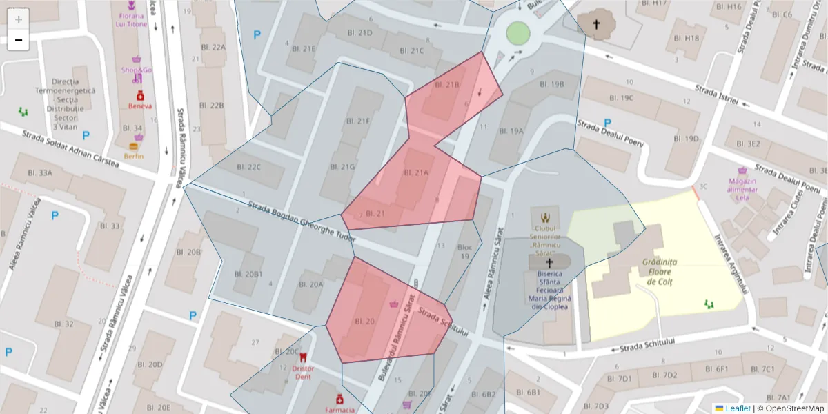 Hartă a codului poștal  și a codurilor poștale învecinate