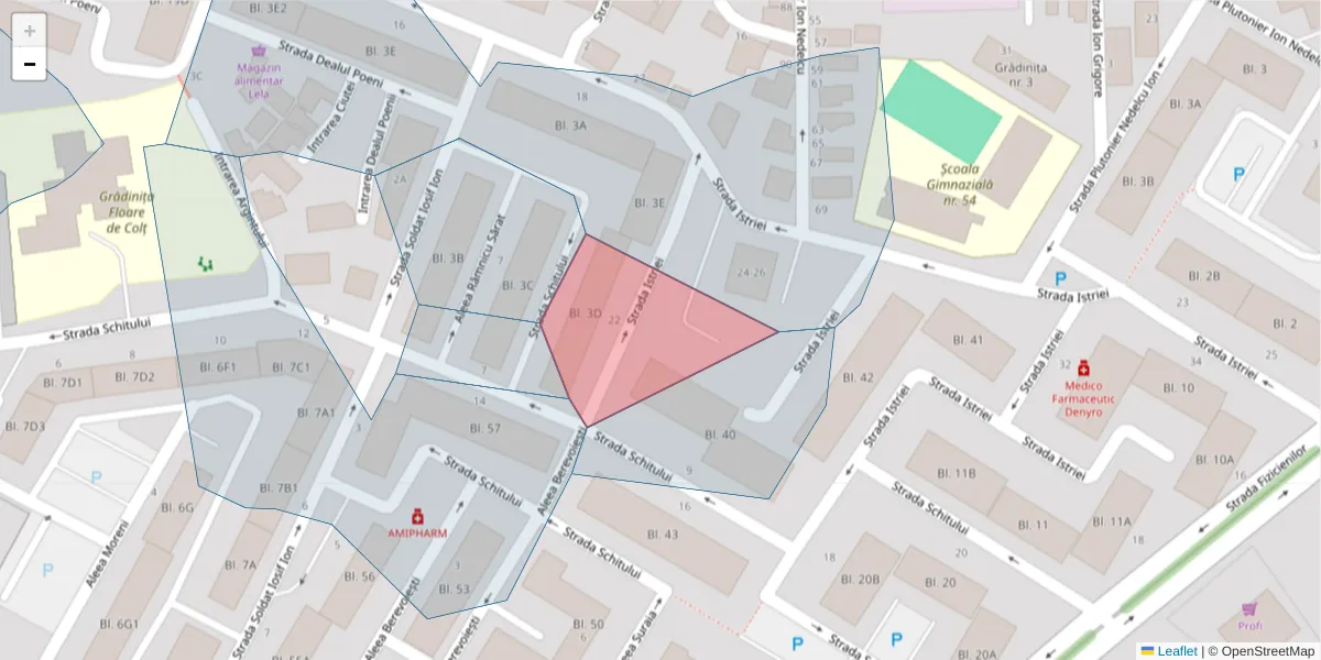 Hartă a codului poștal  și a codurilor poștale învecinate