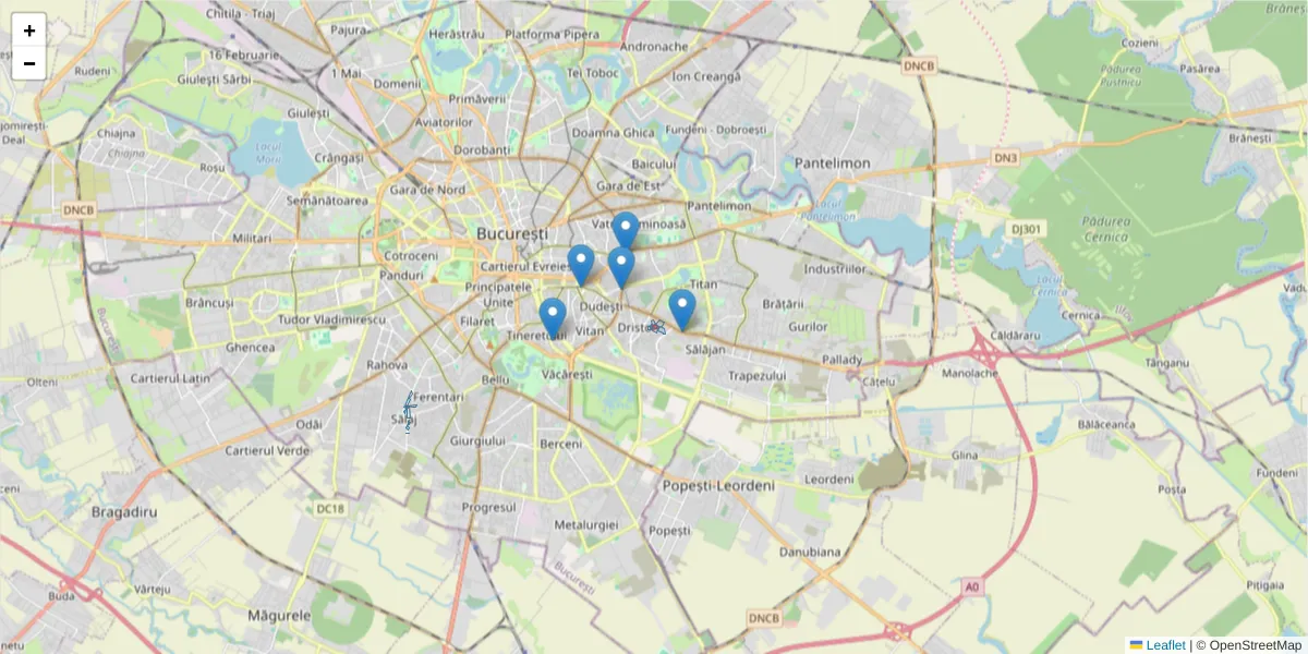 Hartă a codului poștal  și a codurilor poștale învecinate