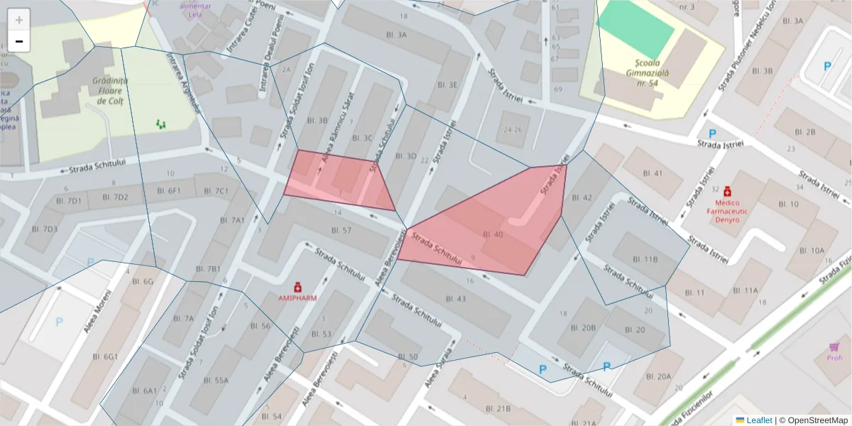 Hartă a codului poștal  și a codurilor poștale învecinate