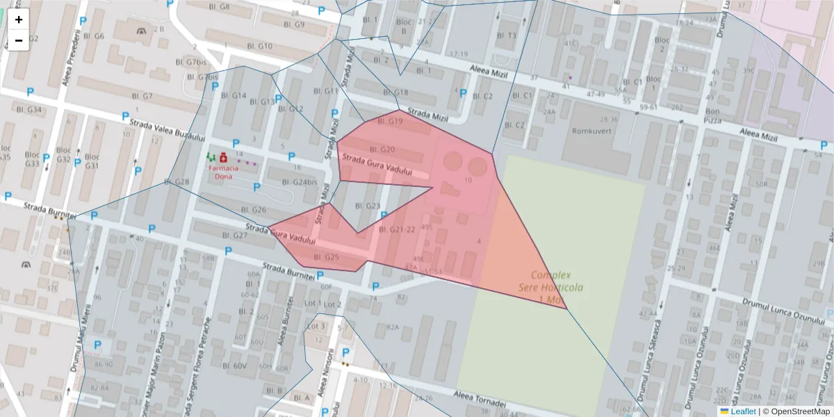 Hartă a codului poștal  și a codurilor poștale învecinate