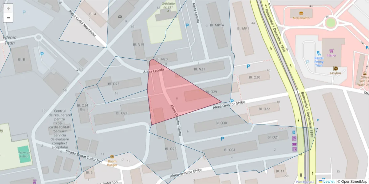 Hartă a codului poștal  și a codurilor poștale învecinate