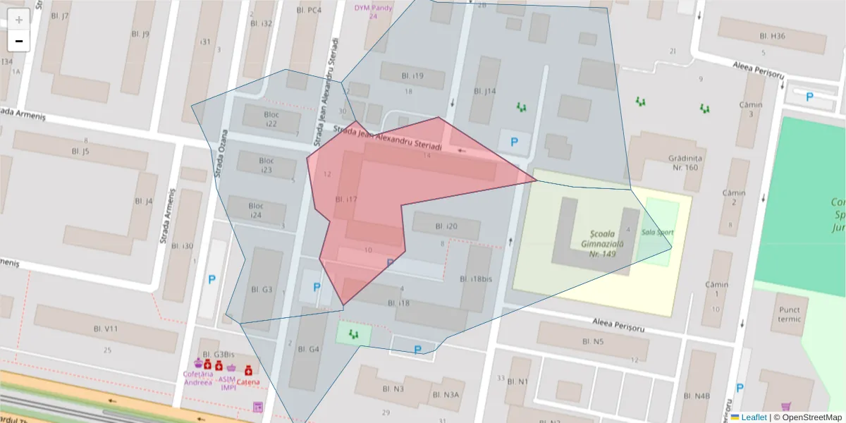 Hartă a codului poștal  și a codurilor poștale învecinate