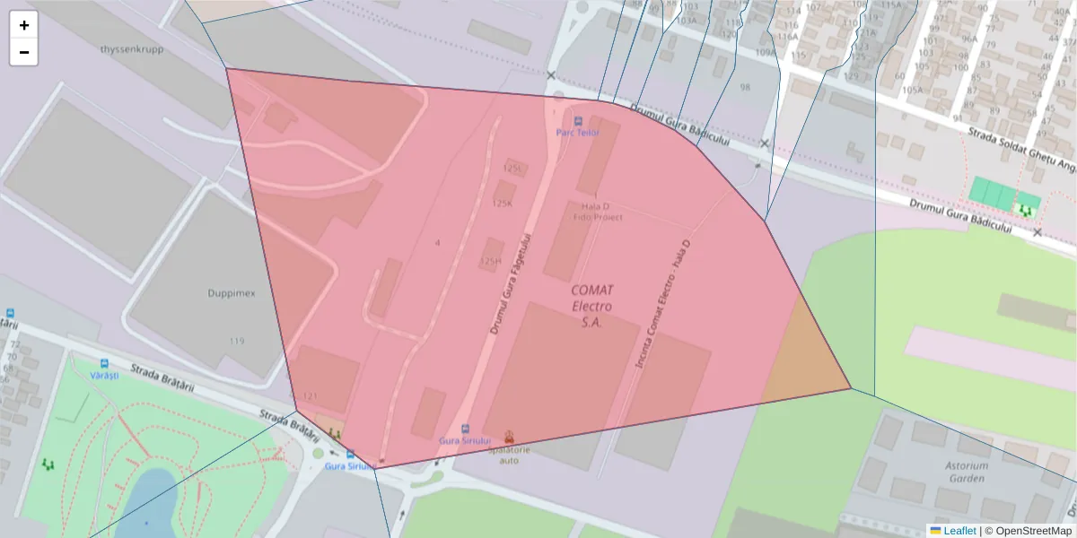 Hartă a codului poștal  și a codurilor poștale învecinate