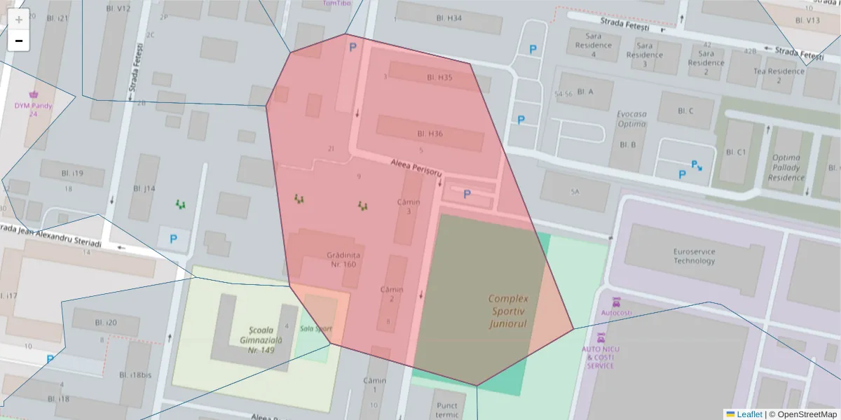 Hartă a codului poștal  și a codurilor poștale învecinate