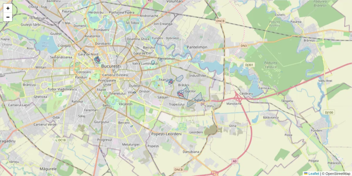 Hartă a codului poștal  și a codurilor poștale învecinate