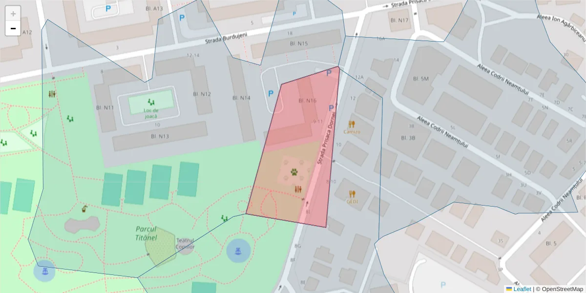 Hartă a codului poștal  și a codurilor poștale învecinate