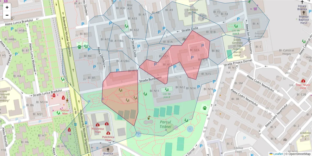 Hartă a codului poștal  și a codurilor poștale învecinate