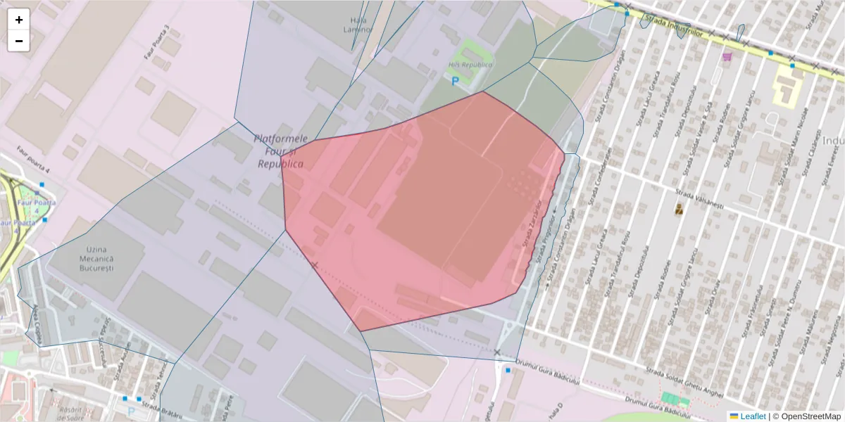 Hartă a codului poștal  și a codurilor poștale învecinate