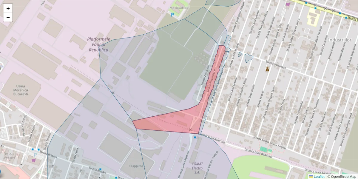 Hartă a codului poștal  și a codurilor poștale învecinate