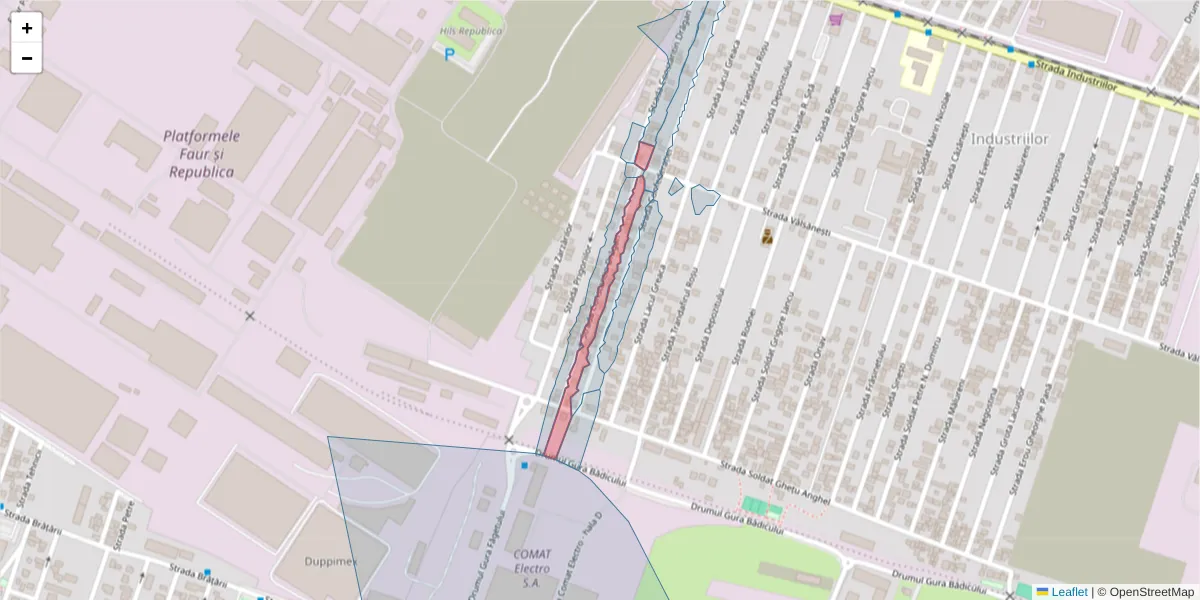 Hartă a codului poștal  și a codurilor poștale învecinate