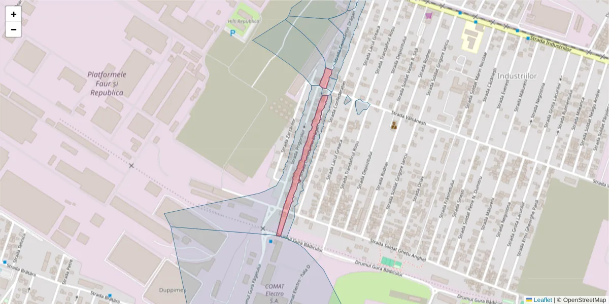Hartă a codului poștal  și a codurilor poștale învecinate