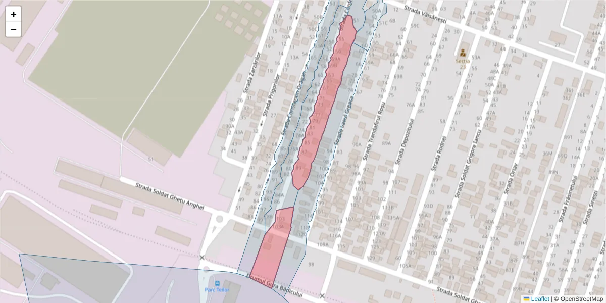 Hartă a codului poștal  și a codurilor poștale învecinate