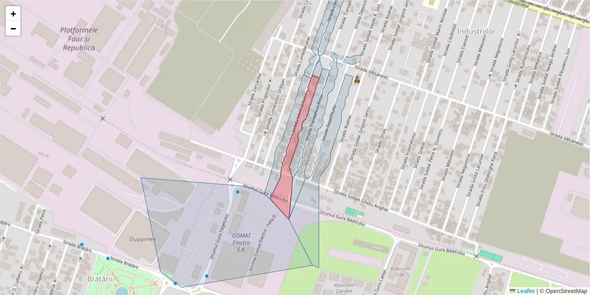 Hartă a codului poștal  și a codurilor poștale învecinate