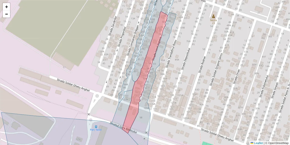 Hartă a codului poștal  și a codurilor poștale învecinate