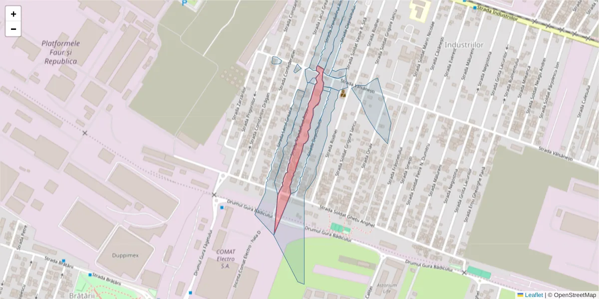 Hartă a codului poștal  și a codurilor poștale învecinate