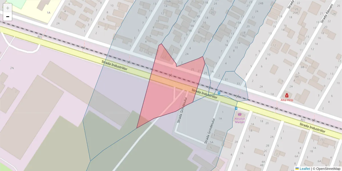 Hartă a codului poștal  și a codurilor poștale învecinate