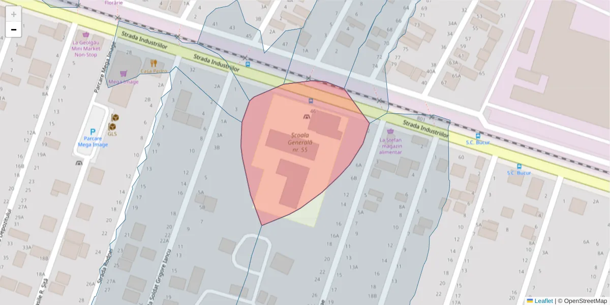 Hartă a codului poștal  și a codurilor poștale învecinate