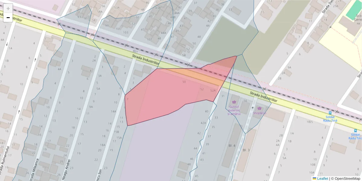 Hartă a codului poștal  și a codurilor poștale învecinate