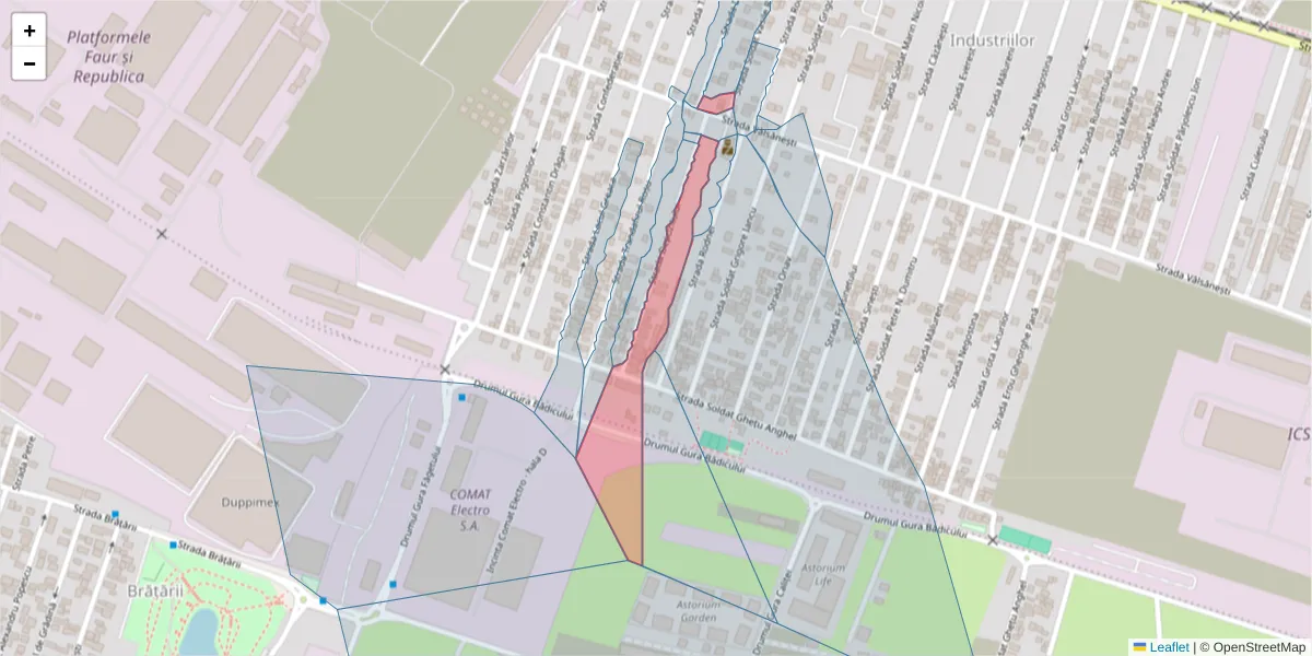 Hartă a codului poștal  și a codurilor poștale învecinate