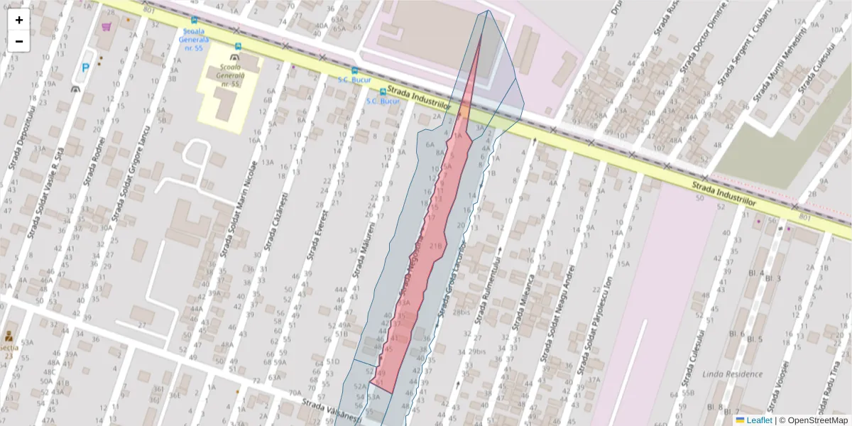 Hartă a codului poștal  și a codurilor poștale învecinate