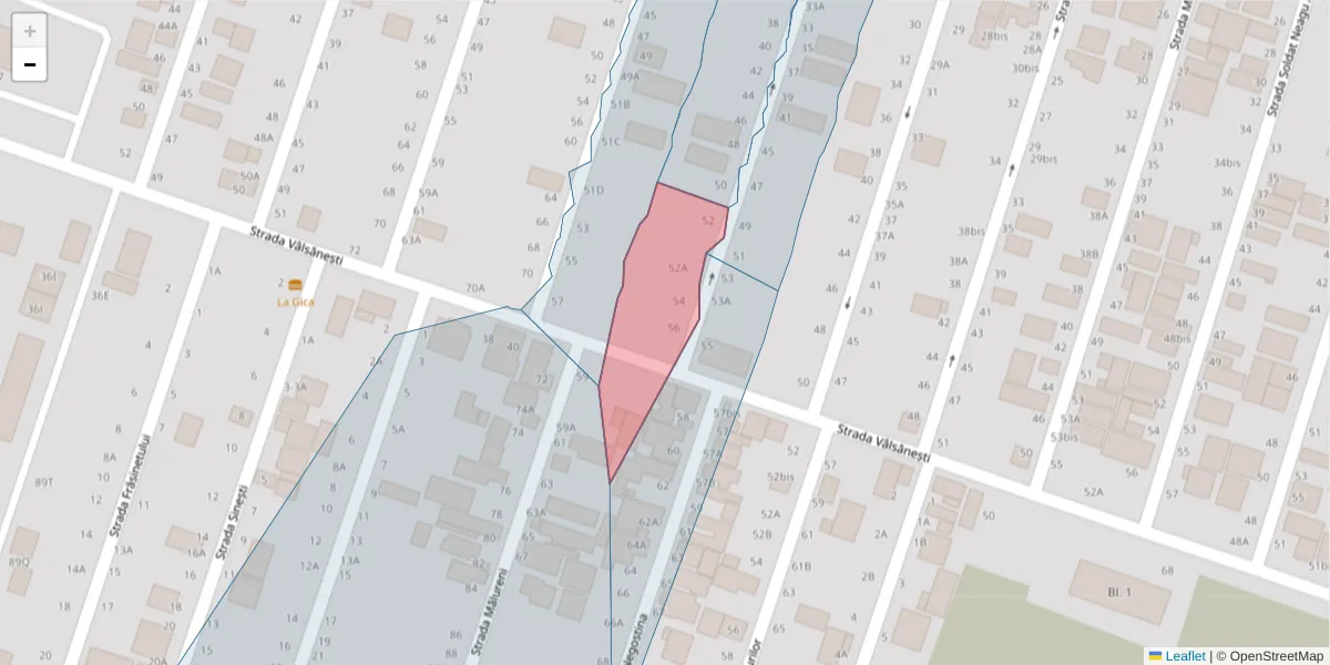 Hartă a codului poștal  și a codurilor poștale învecinate