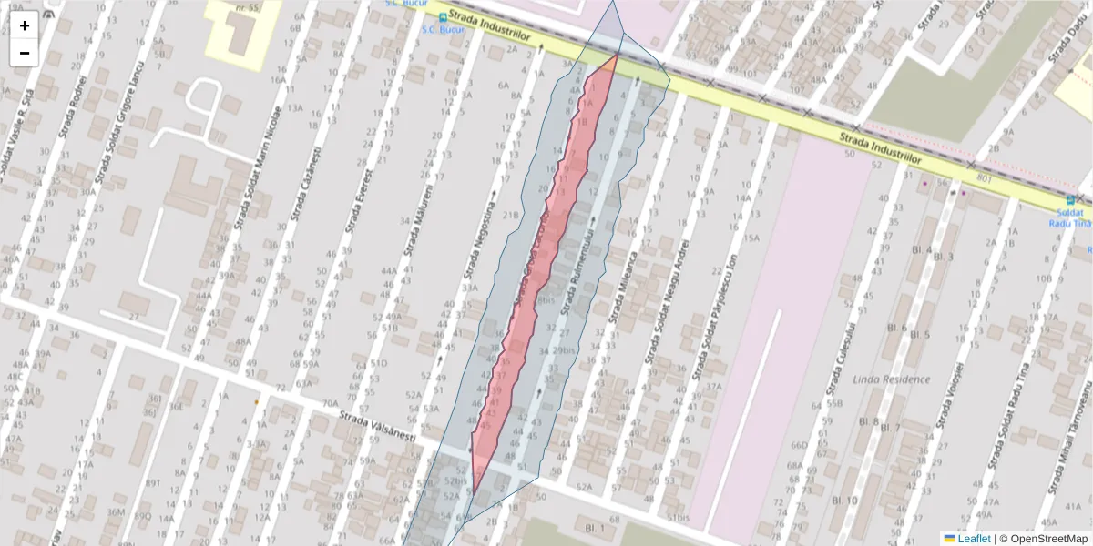 Hartă a codului poștal  și a codurilor poștale învecinate