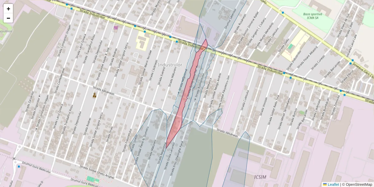 Hartă a codului poștal  și a codurilor poștale învecinate
