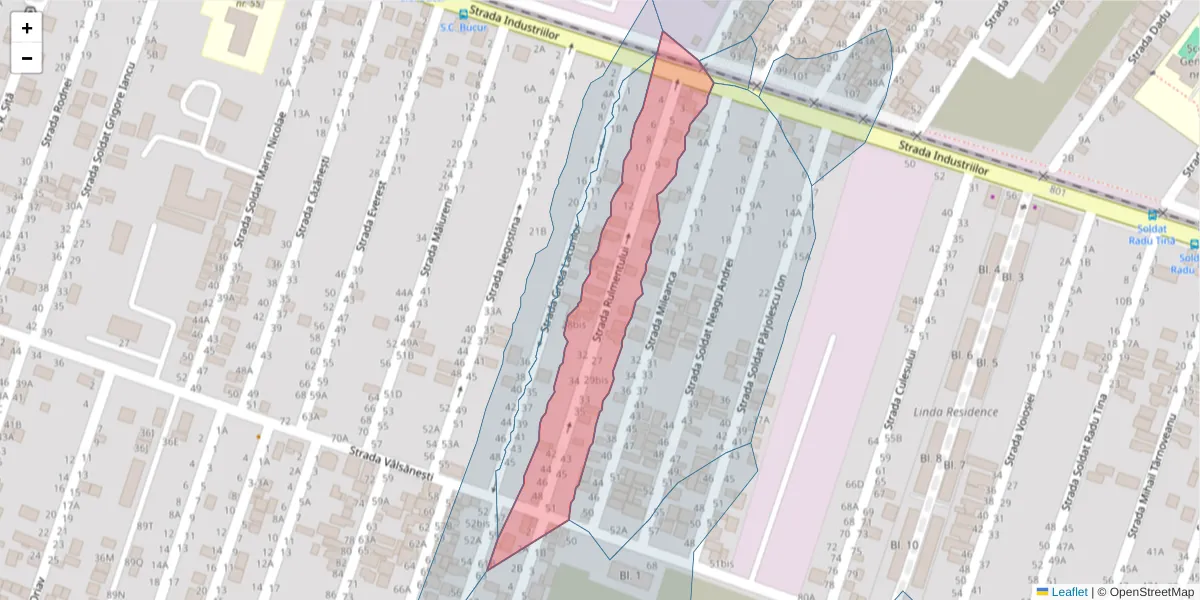 Hartă a codului poștal  și a codurilor poștale învecinate