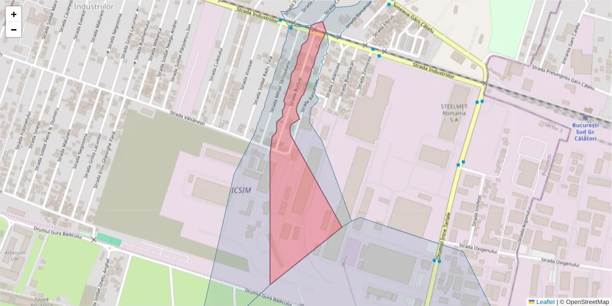 Hartă a codului poștal  și a codurilor poștale învecinate