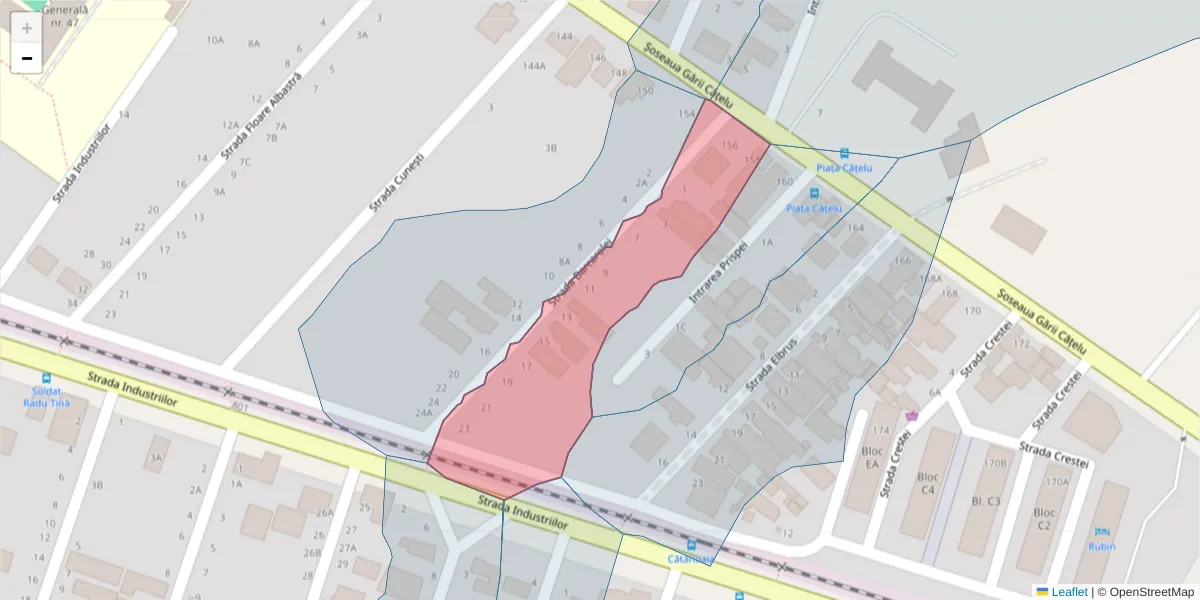 Hartă a codului poștal  și a codurilor poștale învecinate