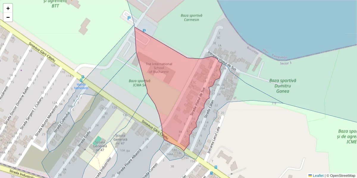 Hartă a codului poștal  și a codurilor poștale învecinate