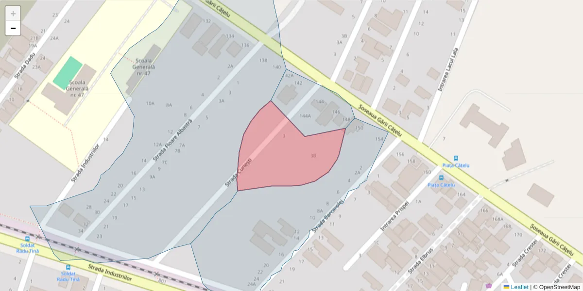 Hartă a codului poștal  și a codurilor poștale învecinate