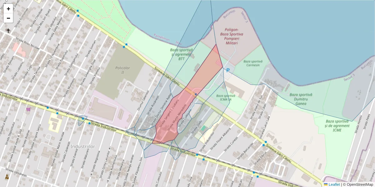 Hartă a codului poștal  și a codurilor poștale învecinate