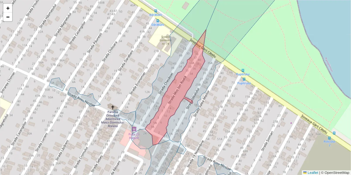Hartă a codului poștal  și a codurilor poștale învecinate