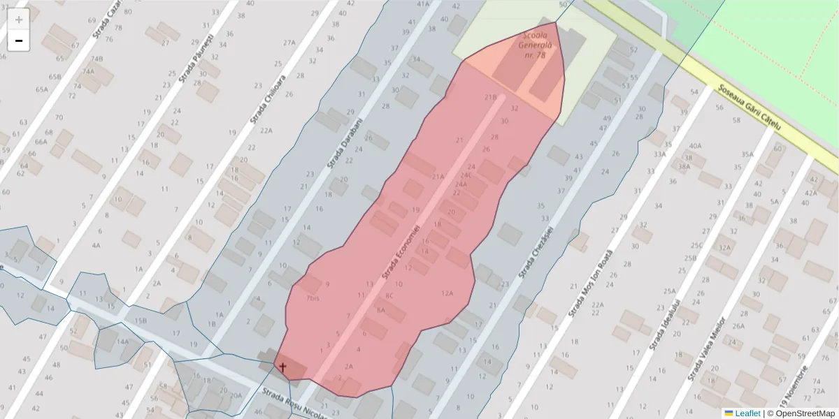 Hartă a codului poștal  și a codurilor poștale învecinate